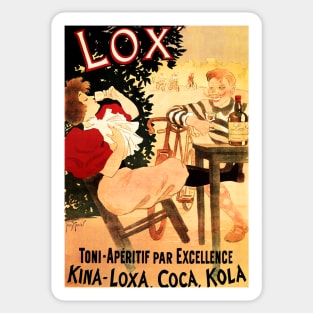 LOX APERITIF PAR EXCELLENCE Vintage French Liqueur Advertisement by Georges Meunier Sticker